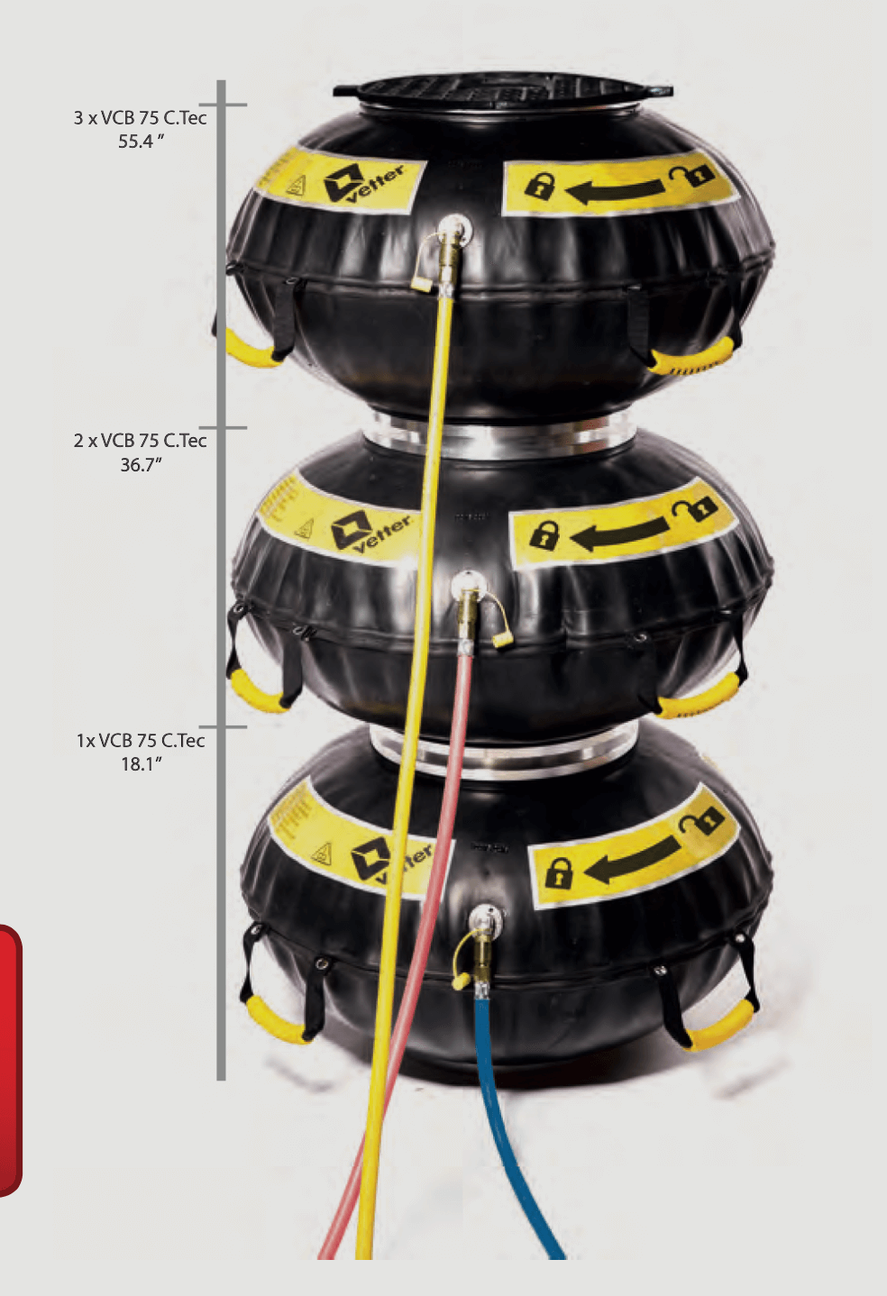 Interconnectable Round Pneumatic bags
