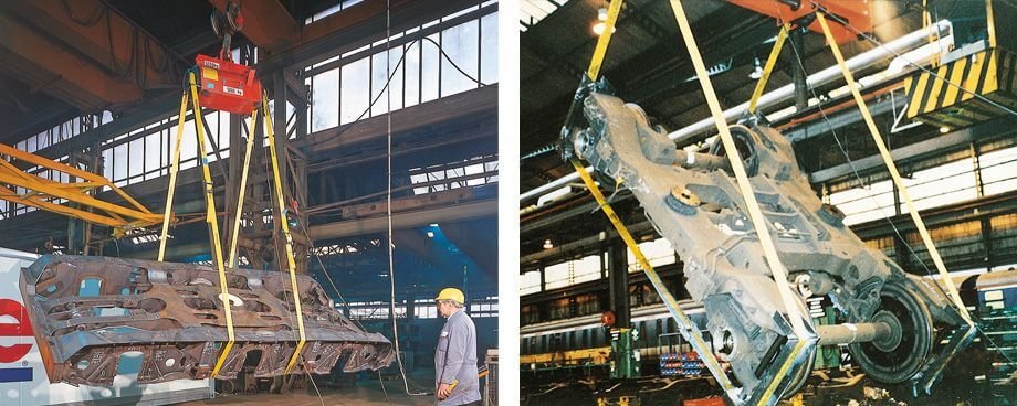 Load turning Device lifting a Bogie of Rolling Stock